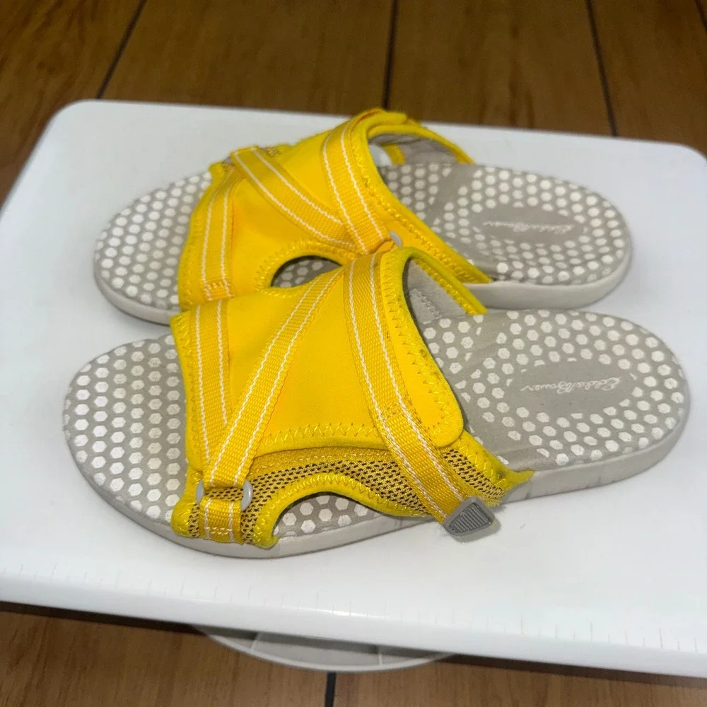Eddie Bauer Saratoga Yellow‎ Sport Slide Sandals Womens 7.5 Adjustable Straps